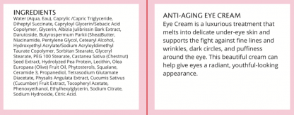 LL Skincare Anti Aging Eye Cream Ingredients
