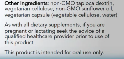 Optivida Super Bio Hemp Extract Capsules Ingredients label