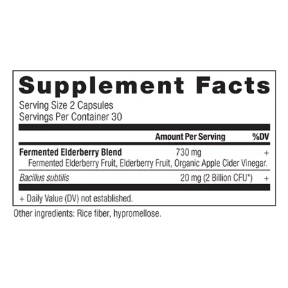 Ancient Nutrition Ancient Herbals Elderberry Probiotics Supplement Facts
