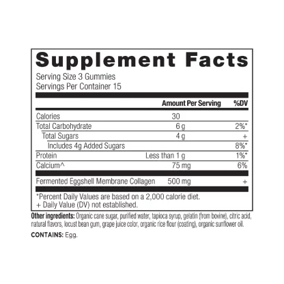 Ancient Nutrition Collagen Peptides Gummies Supplement Facts