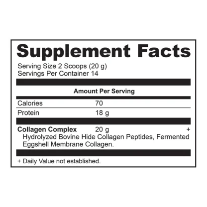 Ancient Nutrition Collagen Peptides Protein Powder Unflavored 14 Servings Supplement Facts