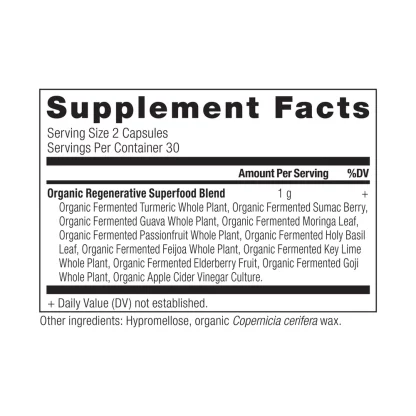 Ancient Nutrition Herbal Cider Vinegar Capsules Supplement Facts