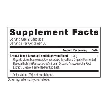 Ancient Nutrition Ancient Herbals Brain Mood Supplement Facts