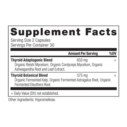 Ancient Nutrition Ancient Herbals Thyroid Supplement Facts