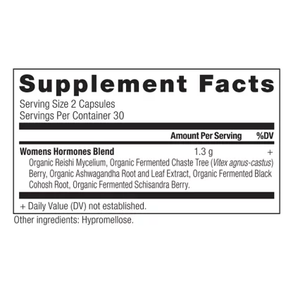 Ancient Nutrition Ancient Herbals Womens Hormones Supplement Facts