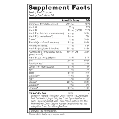 Ancient Nutrition Ancient Multi Men's 40 Plus Supplement Facts