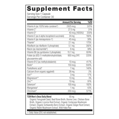 Ancient Nutrition Ancient Multi Mens Once Daily Supplement Facts