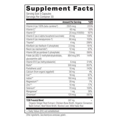 Ancient Nutrition Ancient Multi Prenatal Supplement Facts