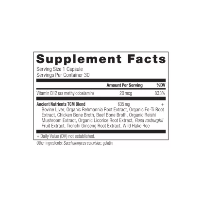 Ancient Nutrition Ancient Nutrients B-12 Supplement Facts