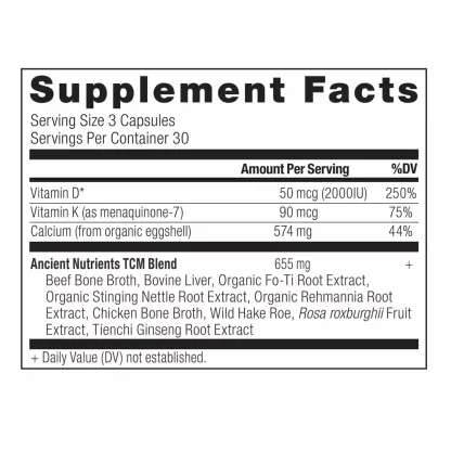 Ancient Nutrition Ancient Nutrients Calcium Supplement Facts