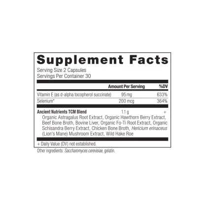 Ancient Nutrition Ancient Nutrients Vitamin E Supplement Facts