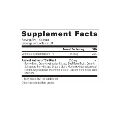 Ancient Nutrition Ancient Nutrients Vitamin K2 Supplement Facts