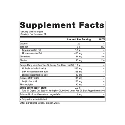 Ancient Nutrition Ancient Omegas Whole Body Supplement Facts