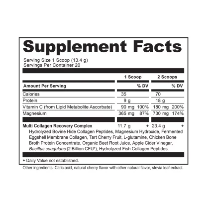 Ancient Nutrition Multi Collagen Rest Recovery Supplement Facts