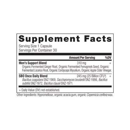 Ancient Nutrition Sbo Probiotics Mens Once Daily Supplement Facts