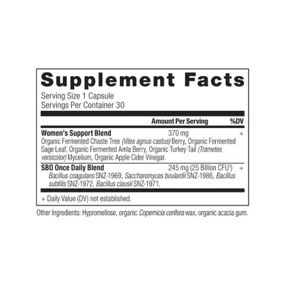 Ancient Nutrition Sbo Probiotics Womens Once Daily Supplement Facts