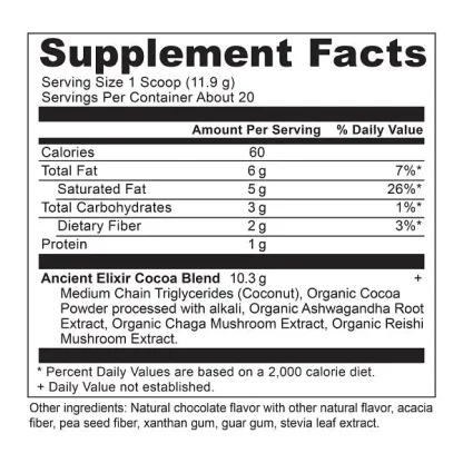Ancient Nutrition Superfood Cocoa Supplement Facts