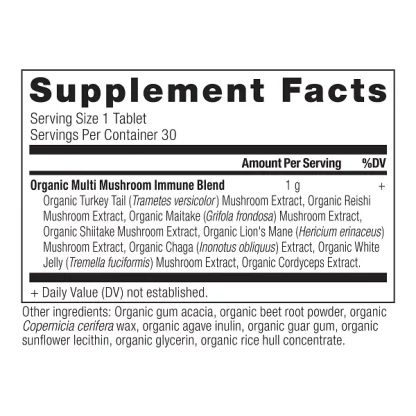Ancient Nutrition Multi Mushroom Daily Immune Defense Supplement Facts