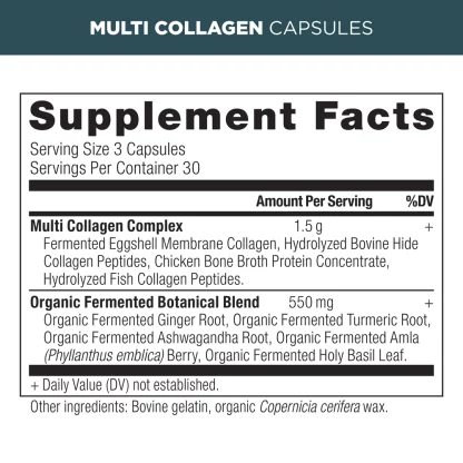 Ancient Nutrition Muti Collagen Protein Capsules Supplement Facts