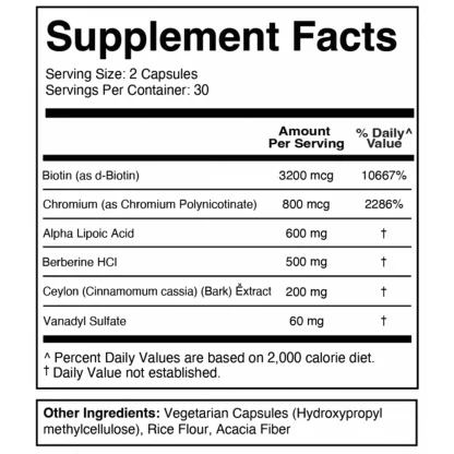 Divine Health Carb Assist Supplement Facts