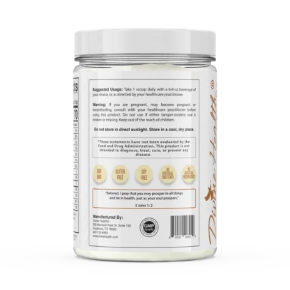 Divine Health Keto Zone Mct Oil Powder Vanilla label left